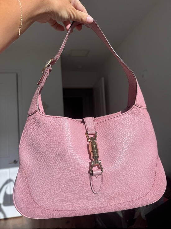 Gucci Handbags - Gucci Jackie Hobo Shoulder Bag in Rare Pink Pebbled Leather, Authentic